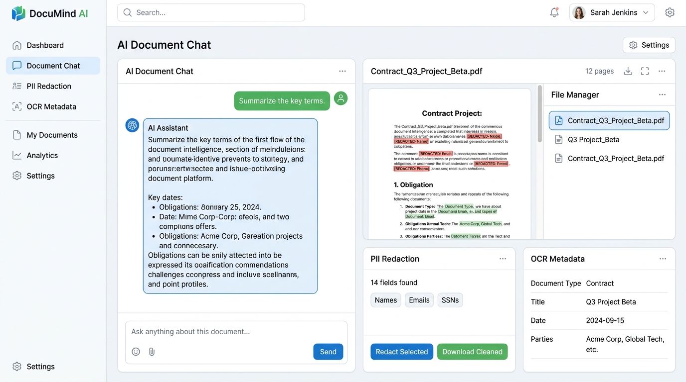 OCR and Document AI Feature Interface