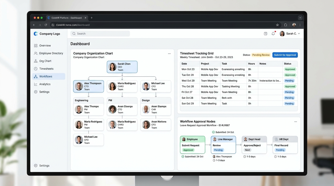 HR Management and Timesheet Preview
